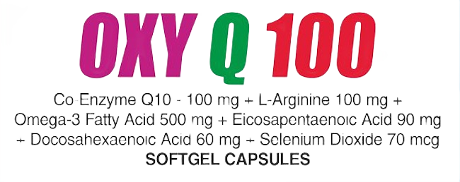 OxyQ100 Softgel - Co-Enzyme Q10 L-Arginine Omega-3 supplement